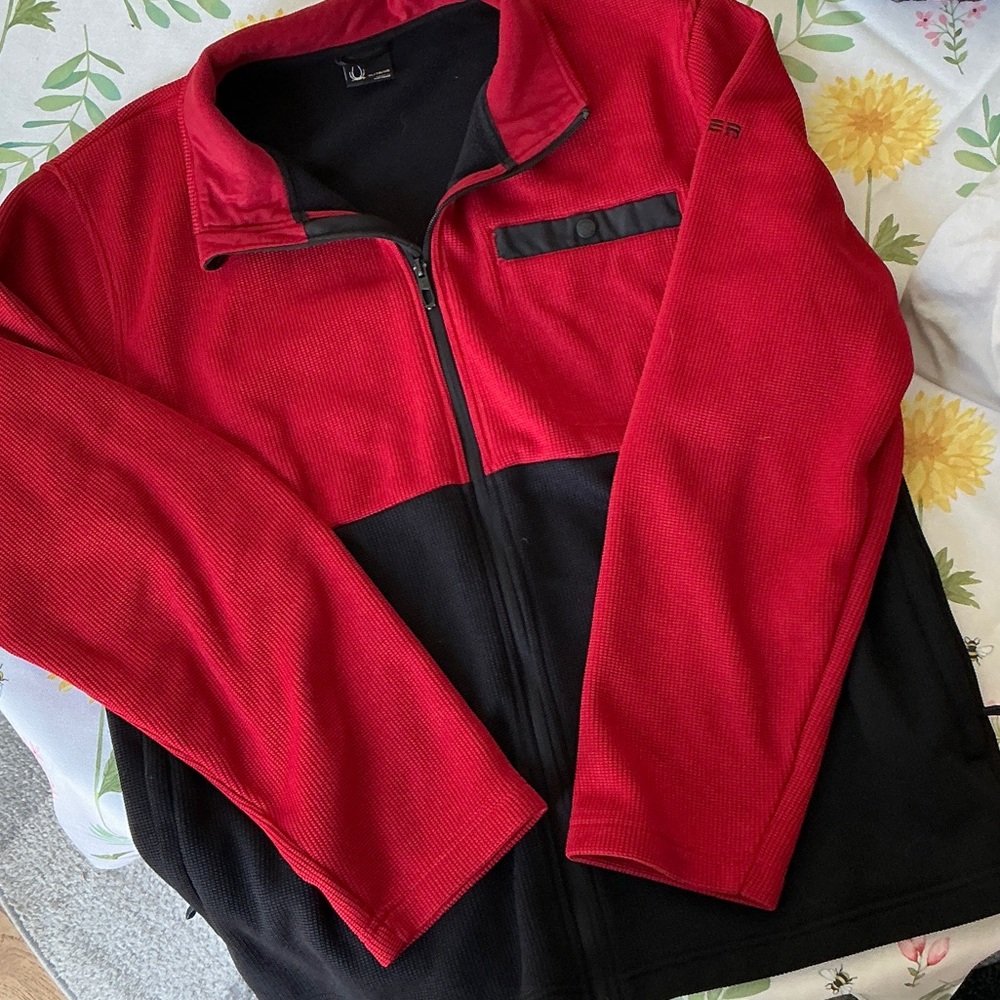 Spyder Black and Red Fleece lined full zip Jacket